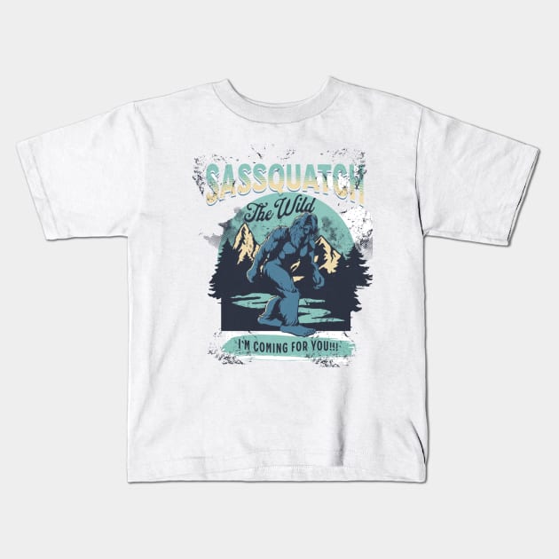 Your Friendly sassquatch Kids T-Shirt by Vortex.Merch